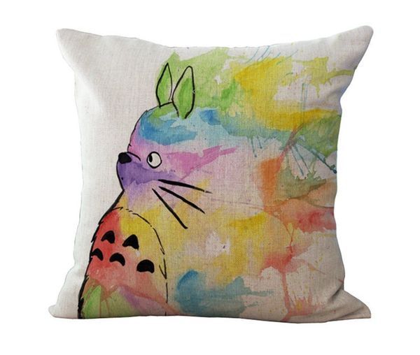 HomeTaste Cute Totoro Декоративная льняная декоративная подушка