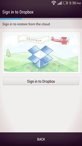 войдите в Dropbox