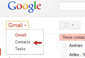 Выпадающее меню Gmail