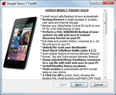 Установка Google Nexus 7 Toolkit v2