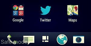 метка безопасного режима на HTC One