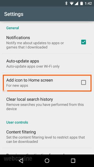 android5 добавить значок к домашней опции