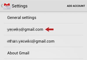 Настройки учетной записи Gmail