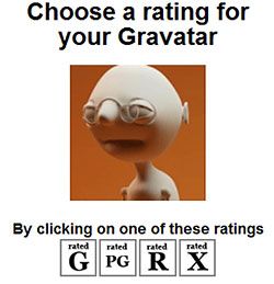 Выберите рейтинг для вашего Gravatar