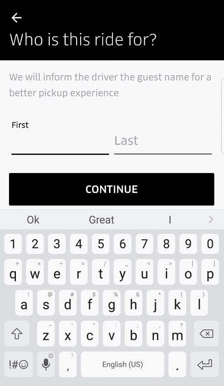 Заказать Uber для кого-то еще
