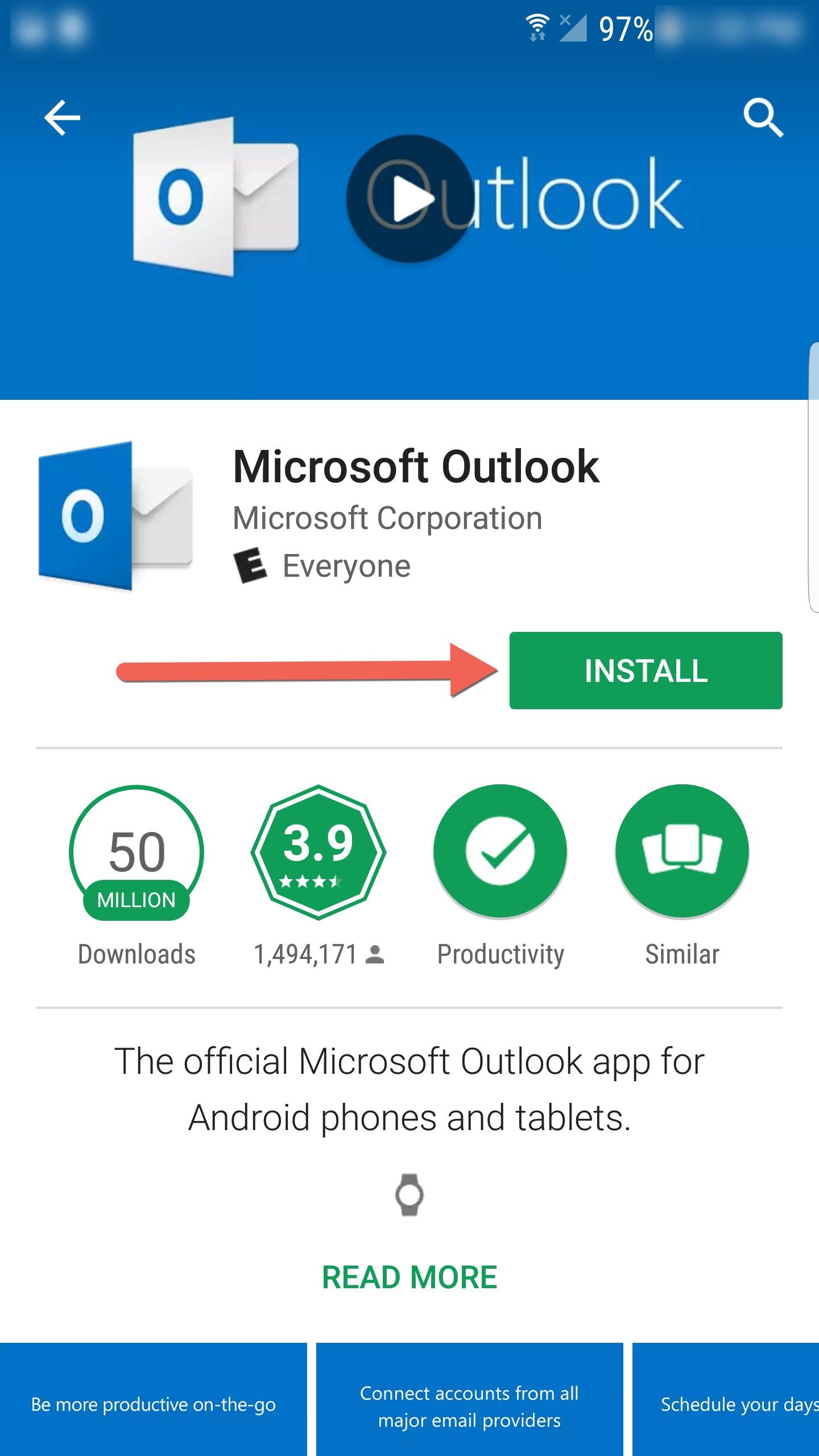 Microsoft Outlook Установить