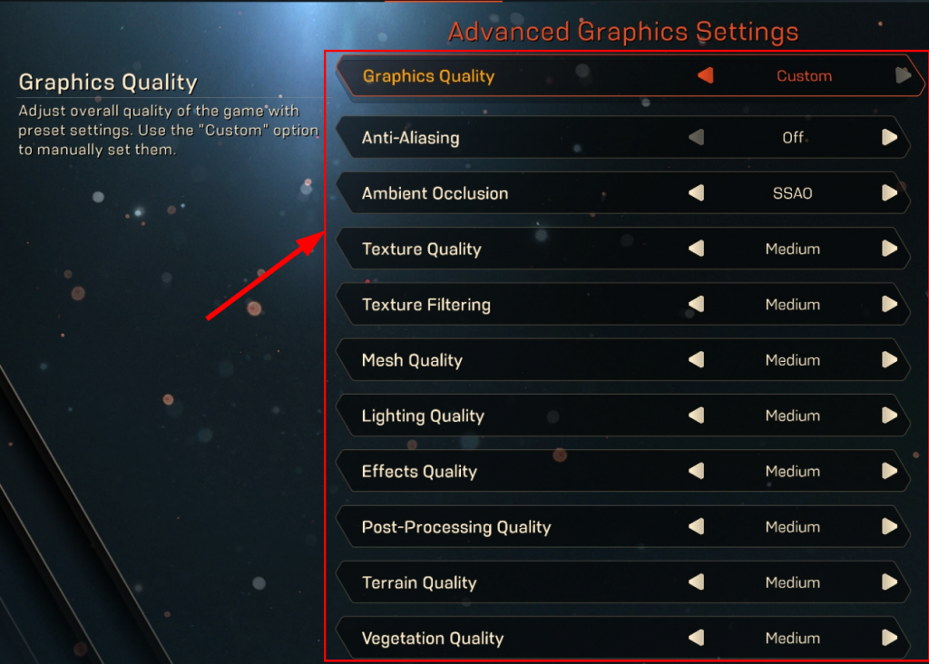 Quality games. Settings Graphics game. Quality Graphics settings game. Graphics settings в играх. Advanced settings in game.