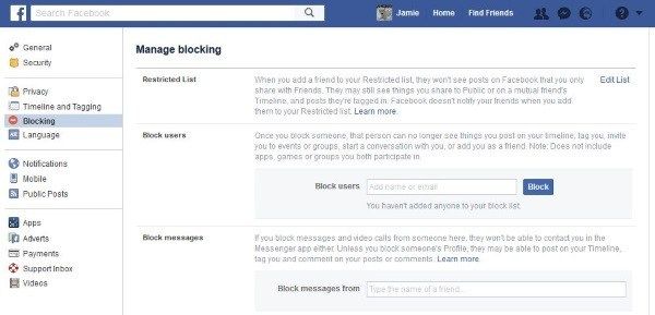 Как отстранить или заблокировать кого-то на Facebook3